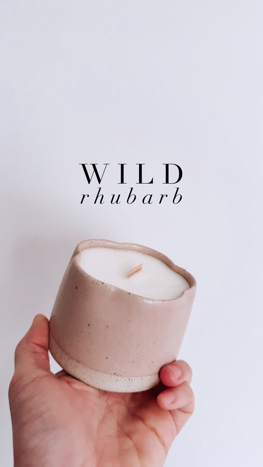 Wild rhubarb soy candle pot - PREORDER for end of May delivery