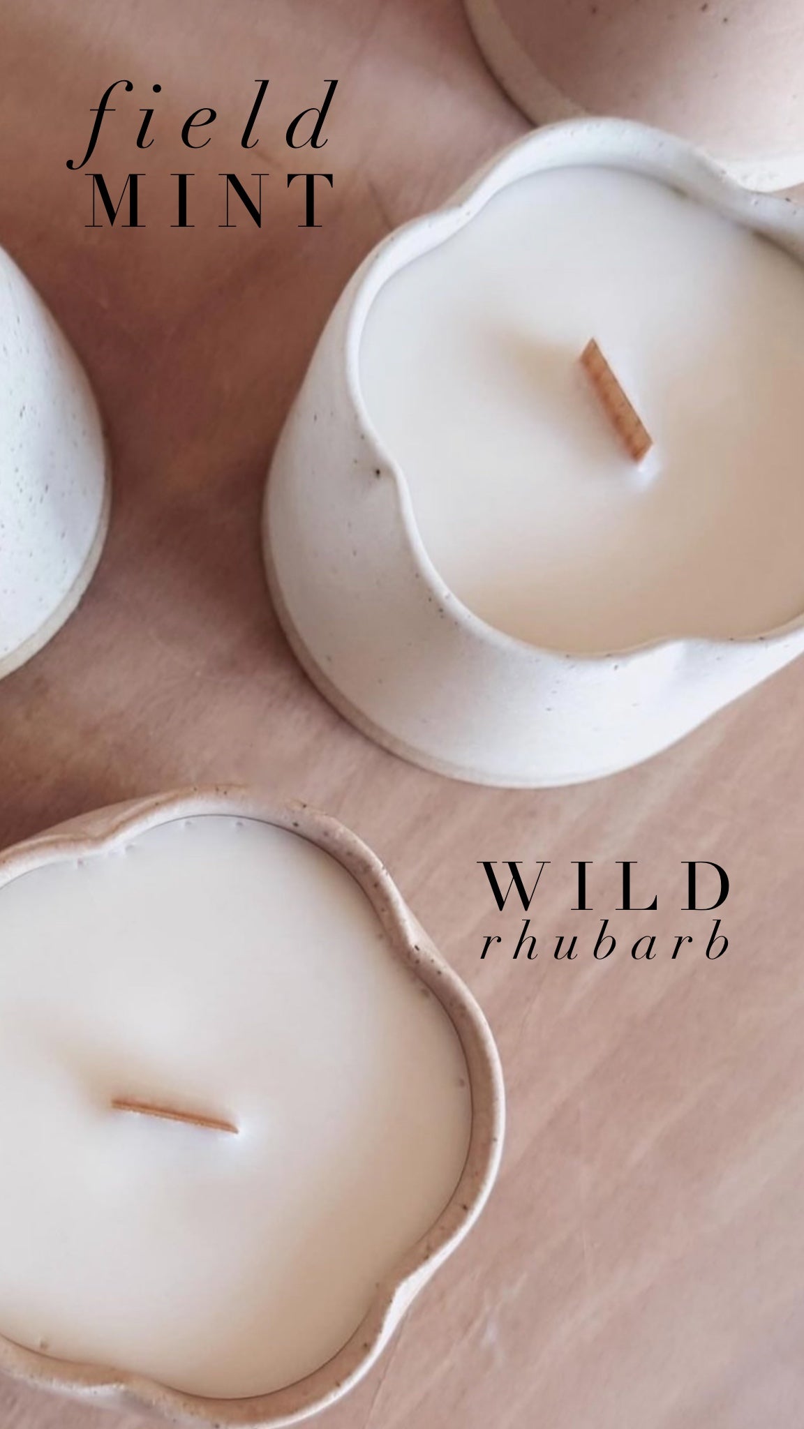 Wild rhubarb / Field mint soy candle pot - PREORDER for end of May delivery